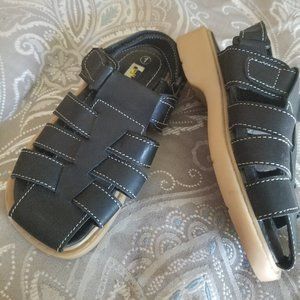 ❤️10 for $30 Black Buckle & Velcro Leather Sandal